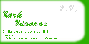 mark udvaros business card